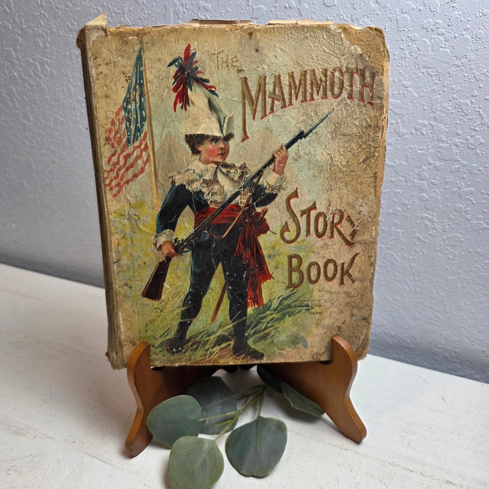 Antique 1899 Collectible 'Mammoth Story Book' McLoughlin Brothers Publishing NY